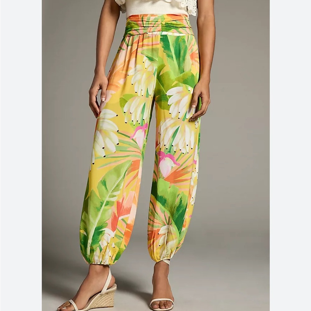 Anthropologie x Farm Rio Tropical Printed Women's Balloon Pants Medium - Picture 1 of 5